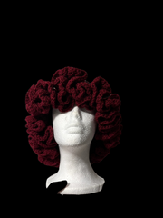 Burgundy ruffle hat