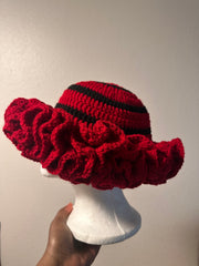 Black & Red Ruffle Hat