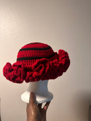 Black & Red Ruffle Hat