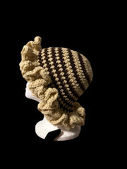 Hand-knit ruffle hat