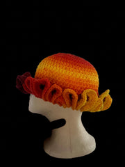 Brim ruffle hat